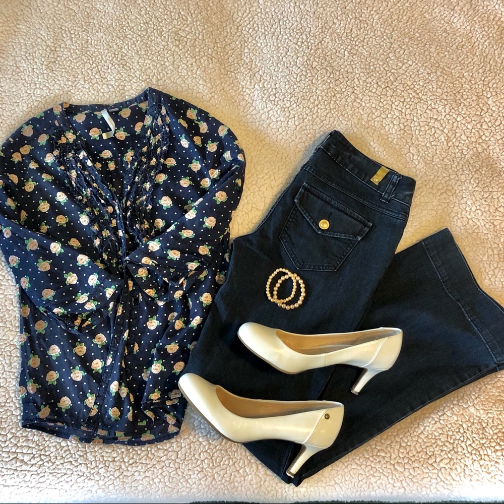 LC Lauren Conrad Outfit-Blouse and Trouser Jeans!